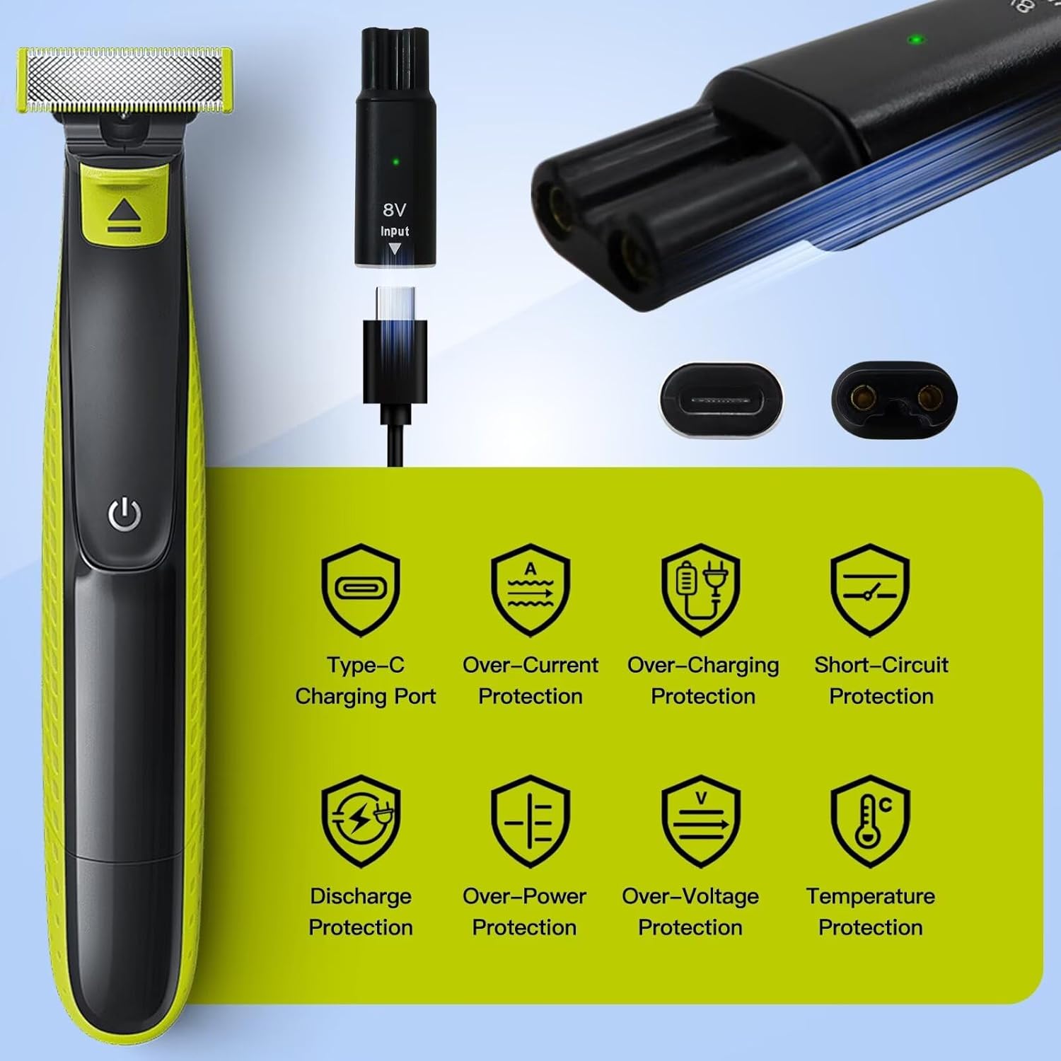 8V HQ850 Type-C Shaver Charger - огляд і ціна Electric Shaver Rotary